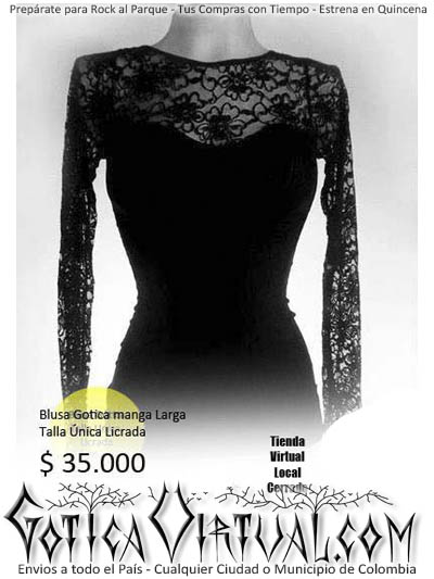 Blusa Blonda Bogota Malla Gotica Manga Larga Medellin cali yopal Rockera Metalera Tienda Barranquilla Cartagena Ventas por mayor y detal