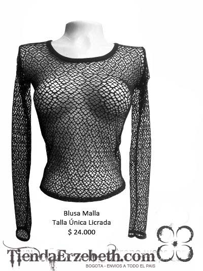 Blusa Malla Gotica Medellin Cali Cartagena Tunja Pasto Pereira Yopal Armenia Barranquilla Ropa Metalera Femenina Rockera Tienda Almacen Boutique Panama caracas quito lima
