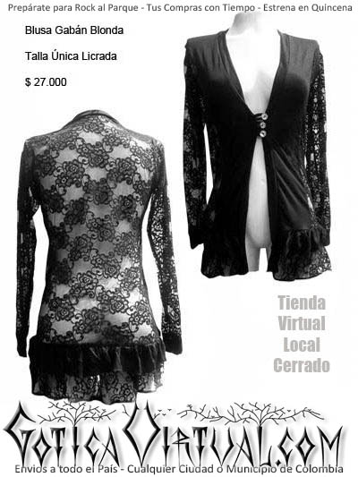 Blusas Bogota Manga Larga Botones Malla Diseno Flores Gotica Rockera Metalera tienda punk Dark femenina tienda medellin cali yopal tunja panama lima quito caracas lima