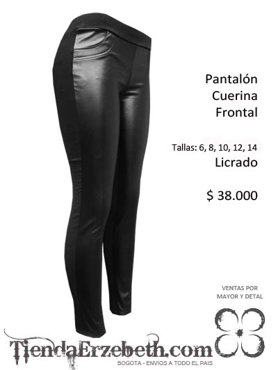 Pantalon Cuerina Frontal y Drill Tallas Bogota Medellin Cali Pasto Manizales Ropa Metalera rockera femenina